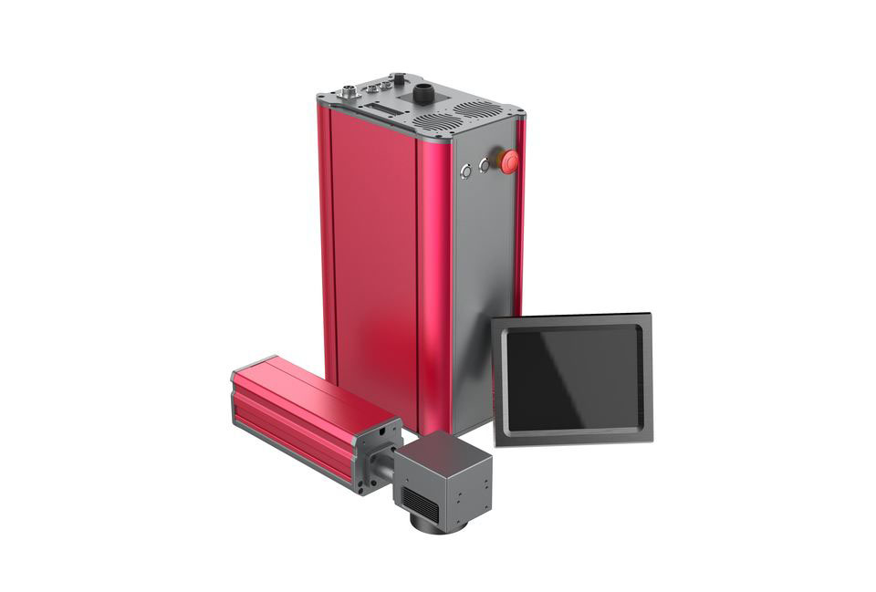 Fiber laser flying marking on beverages