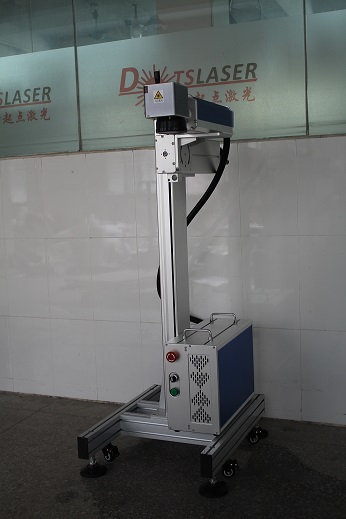 Fiber laser flying marking on beverages